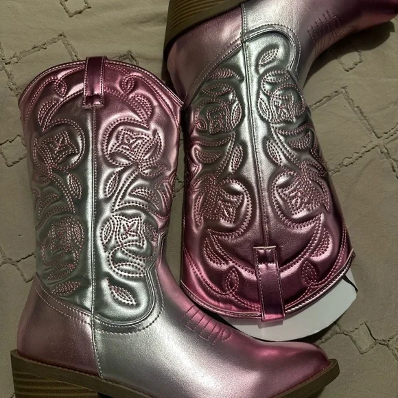 Steve Madden Girl’s Metallic Cowboy Boots, Brand new, size 5 - Picture 7 of 11